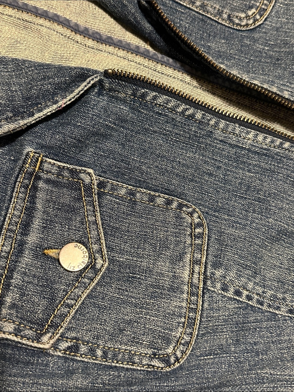 Liz Claiborne Women's Denim zip Jacket - Picture 9 of 17